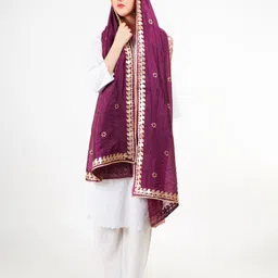 Karthav Fashion Ethnic Motifs Printed Gotta Patti Art Silk Dupatta image 5