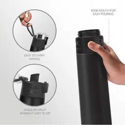 MANAV TRENDZ Black Single Stainless Steel Solid Water Bottle image 4