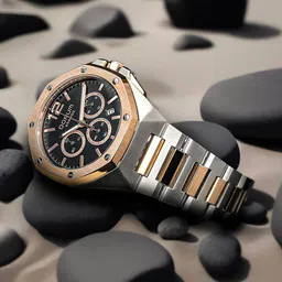 QORUM INDIA Kronos Men Textured Analogue Chronograph Watch G132 Kronos-Black-image-46