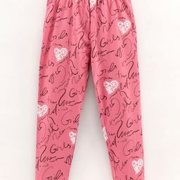 Doreme Lounge Pants Text Print - Pink-picture-10