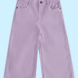 Pantaloons Junior Cotton Solid Trouser - Lilac-image-55