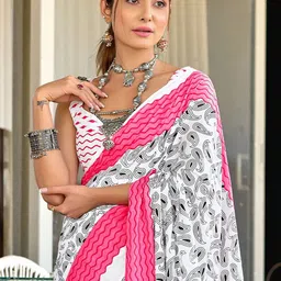 KALINI Paisley Designer Block Print Saree image 3