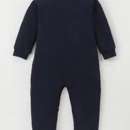 BLUSHES Christmas Theme 100% Cotton Full Sleeves Merry Christmas Text Printed Romper - Navy Blue image 3