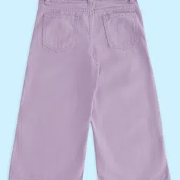 Pantaloons Junior Cotton Solid Trouser - Lilac image 3