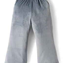 Babyhug Velour Knit Full Length Fleece & Woollen Solid Colour Pant - Grey image 2