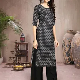 Ethnic basket Women Multicoloured Poly Crepe Kurta Sets image 5