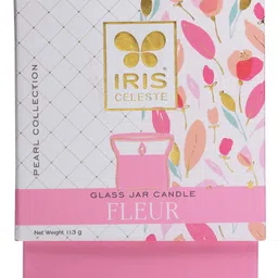 Iris Celeste Fragrance Fleur Hurricane Candle Pearl Collection - 113 gm image 3
