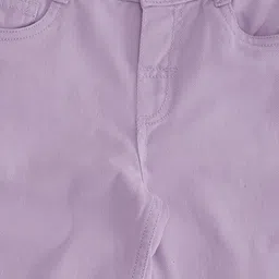 Pantaloons Junior Cotton Solid Trouser - Lilac image 4