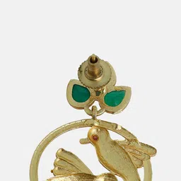 SOHI Gold-Plated Artificial Stones Studded The Halo-Bird Drop Earrings image 5