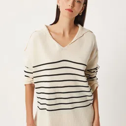 Happiness istanbul Women Striped Pullover-image-76