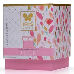 Iris Celeste Fragrance Fleur Hurricane Candle Pearl Collection - 113 gm image 4