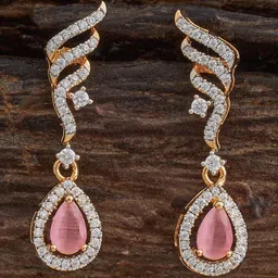 Kushal's Fashion Jewellery Rhodium Gold-Plated Party Zircon Teardrop Shaped Drop Earrings-picture-26
