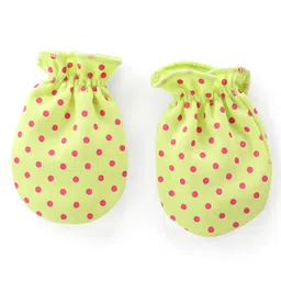 Babyhug 100% Cotton Knit Mittens Pack of 3 Floral Print - Multicolor image 5