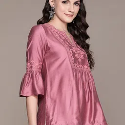 aarke Ritu Kumar Floral Embroidered Pleated Kurti image 4