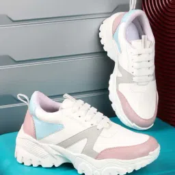 Shoetopia Kids White & Pink Walking Shoes-image-71