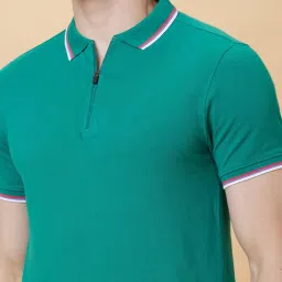 Being Human Green Regular Fit Polo T-Shirt image 4