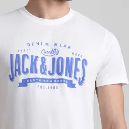 Produkt By Jack & Jones White Slim Fit Printed T-Shirt image 4