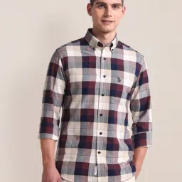 U.S. Polo Assn. Red Cotton Regular Fit Checks Shirt-image-71