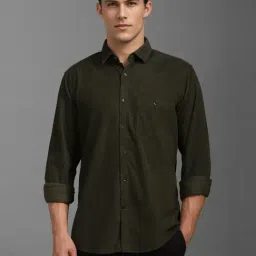 Louis Philippe Green Cotton Slim Fit Shirt-image-62