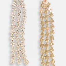 Sohi Silver Plated Designer Stone Party Dangler Earrings image 4