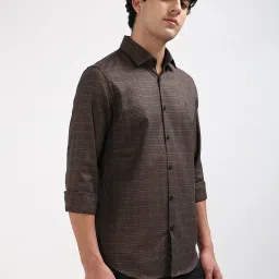 Calvin Klein Maroon Cotton Slim Fit Checks Shirt image 4