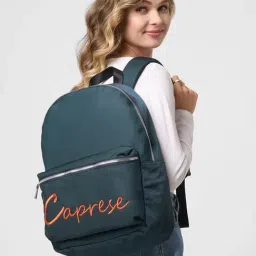 Caprese Navy Embroidered Backpack-image-55