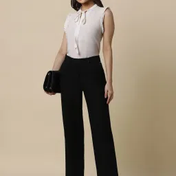 Allen Solly Black Regular Fit Mid Rise Trousers image 4