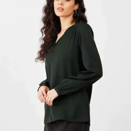 SALT Attire Green Plain Top image 4