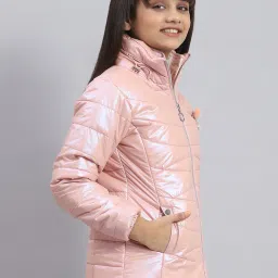 Monte Carlo Kids Pink Solid Full Sleeves Jacket image 4