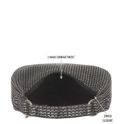 Baggit Valentines Collection Mimi Black PU Textured Miniature Hobo Handbag image 4