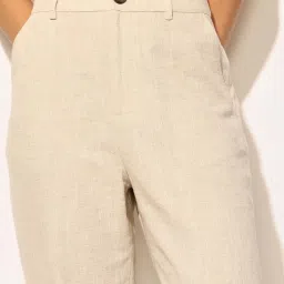 Only Beige Solid Trousers image 4