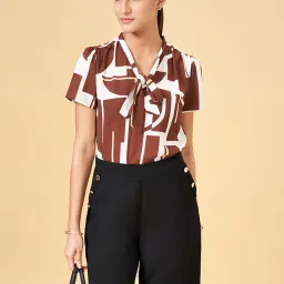 Annabelle by Pantaloons Brown Printed Top image 4