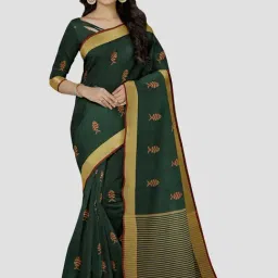 Mimosa Green Woven Saree With Unstitched Blouse-picture-12