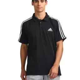 Adidas M 3S PS Black Striped Polo T-Shirt-image-8