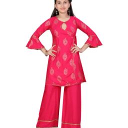 Aarika Kids Rani Cotton Printed Kurti & Palazzos-picture-8