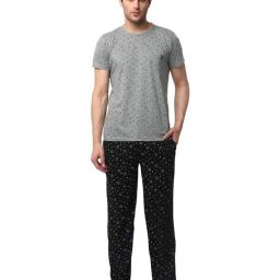 Vimal Jonney Grey & Black Printed T-Shirt & Trackpants-picture-8