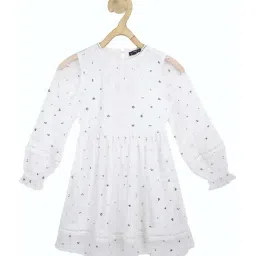 Allen Solly Junior White Textured Frock-picture-27