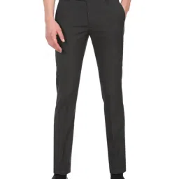 Arrow Dark Grey Regular Fit Self Pattern Trousers-picture-28