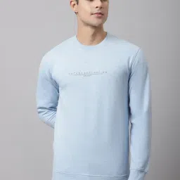Cantabil Sky Blue Regular Fit Printed Sweatshirt-picture-18