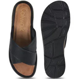 Catwalk Women's Black Cross Strap Sandals image 4