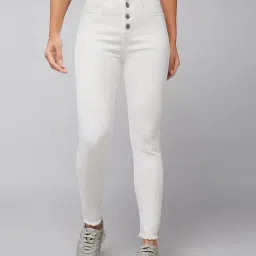 DOLCE CRUDO White High Rise Stretchable Jeans-picture-20