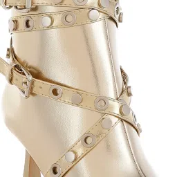 London Rag Women's Gold Stiletto Booties image 4
