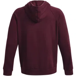 Under Armour Maroon Cotton Loose Fit Logo Printed Hooded Sweatshirt image 4