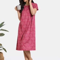 Zivame Pink Printed Nighty image 4