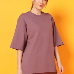 PockMAN Women Colourblocked Drop-Shoulder Sleeves Bio Finish T-shirt-picture-37