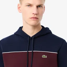 Lacoste Blue Classic Fit Colour Block Hooded Sweatshirt image 4