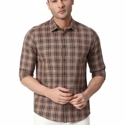 Basics Brown Slim Fit Checks Shirt-picture-16