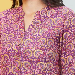 Globus Purple Printed A Line Dress image 4