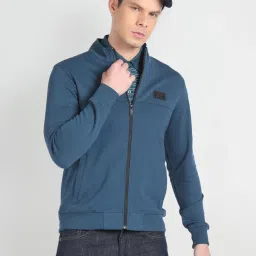 Arrow New York Blue Regular Fit Sweatshirt image 4