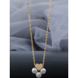 SZN Set Of 2 Gold Plated Artificial Beaded Heart Shaped Enamelled Chains image 4